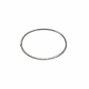 MILROS 14K White Gold Bangle Bracelet