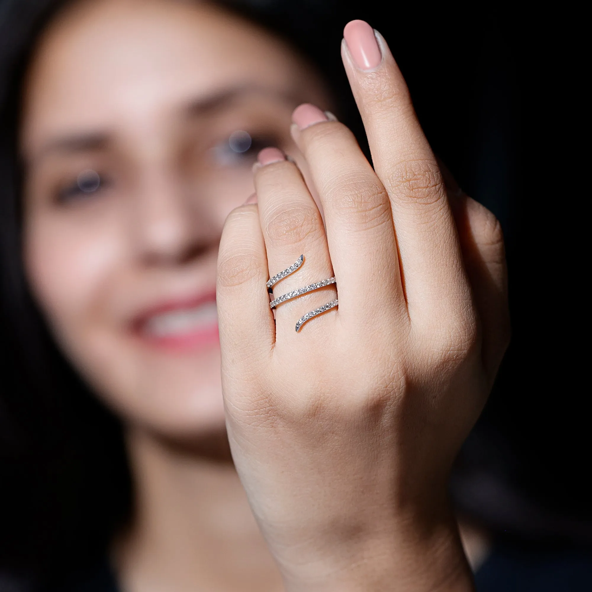 Minimal Diamond Wrap Ring