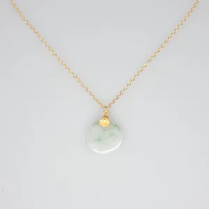 Mint Green Jadeite Disc Necklace