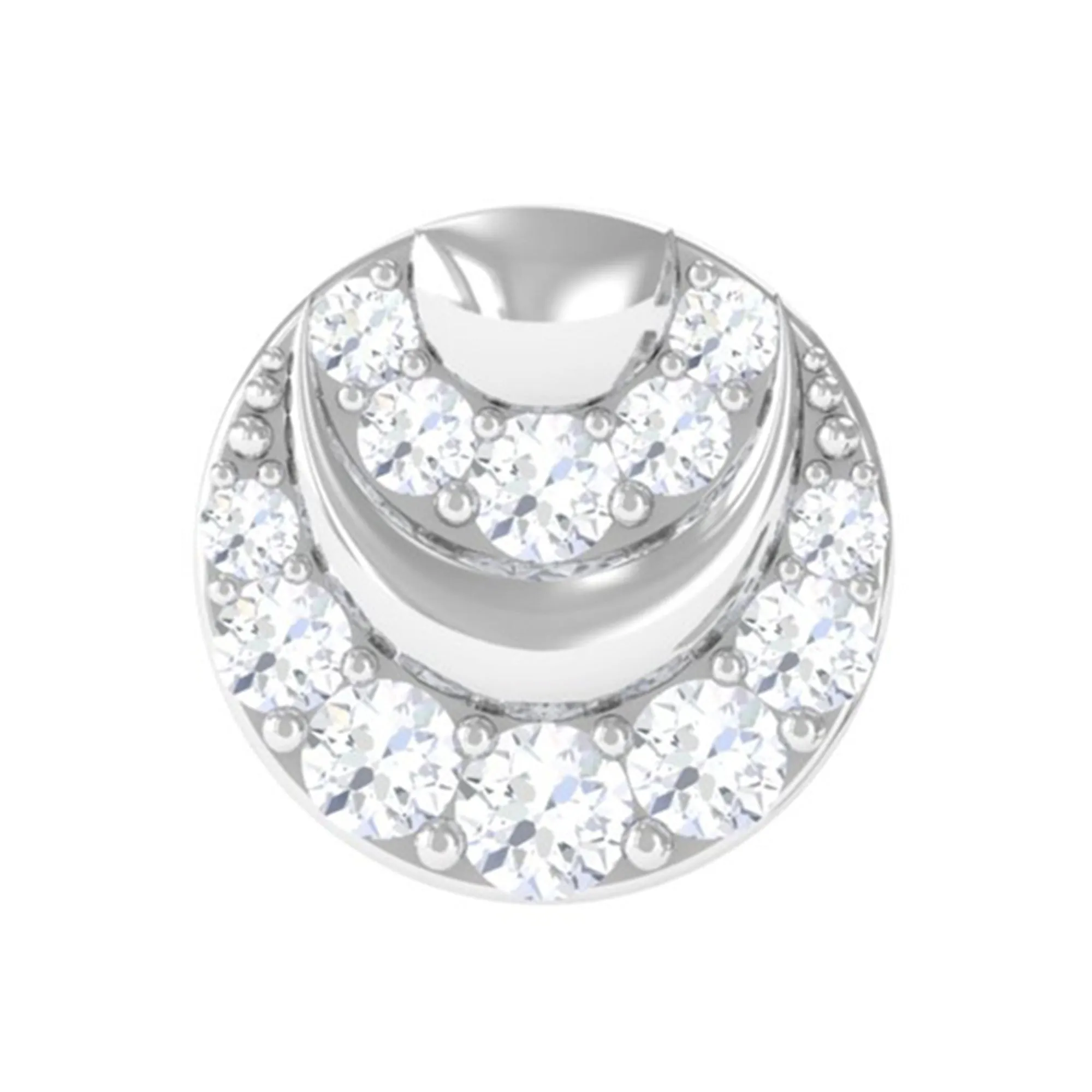 Moissanite Circle Cartilage Earring in Pave Setting