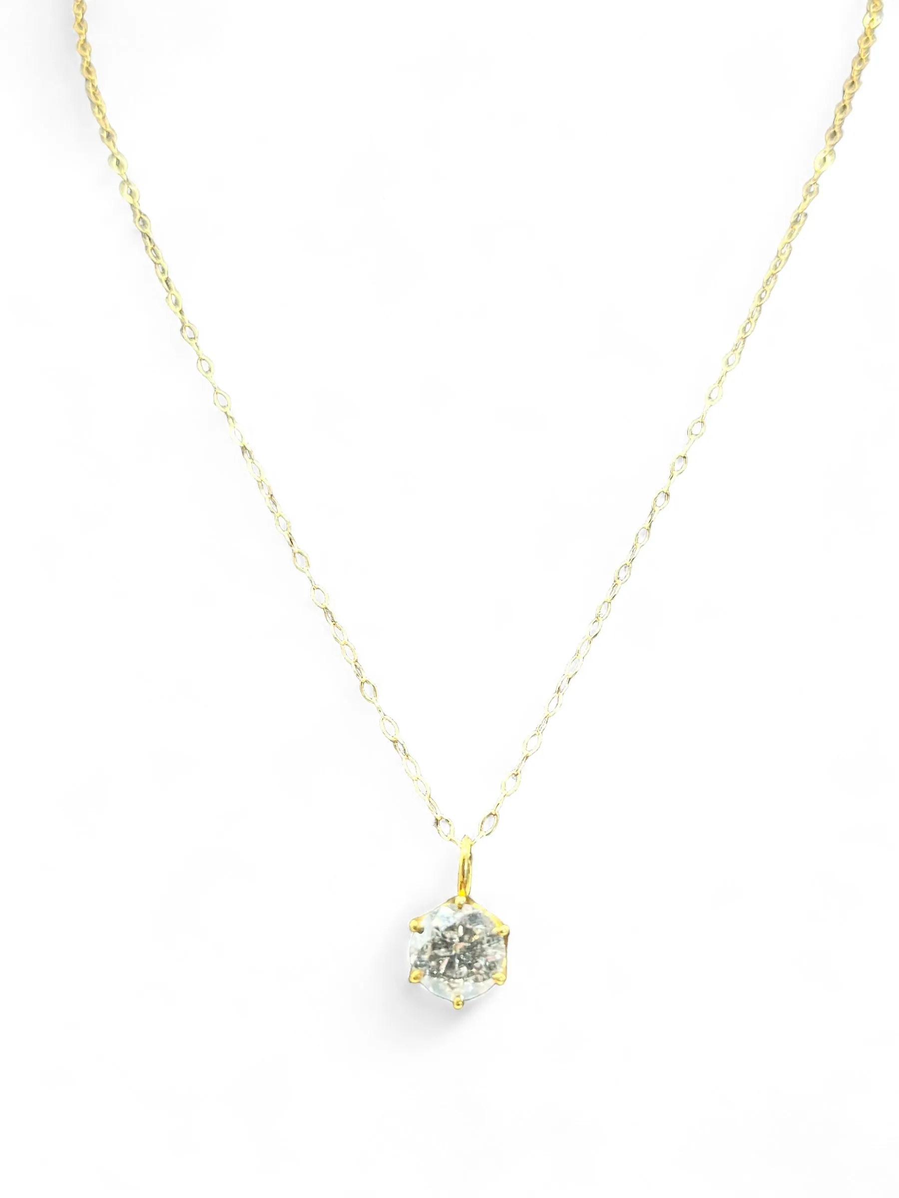 NATURAL DIAMOND WHITE GOLD SOLITAIRE NECKLACE