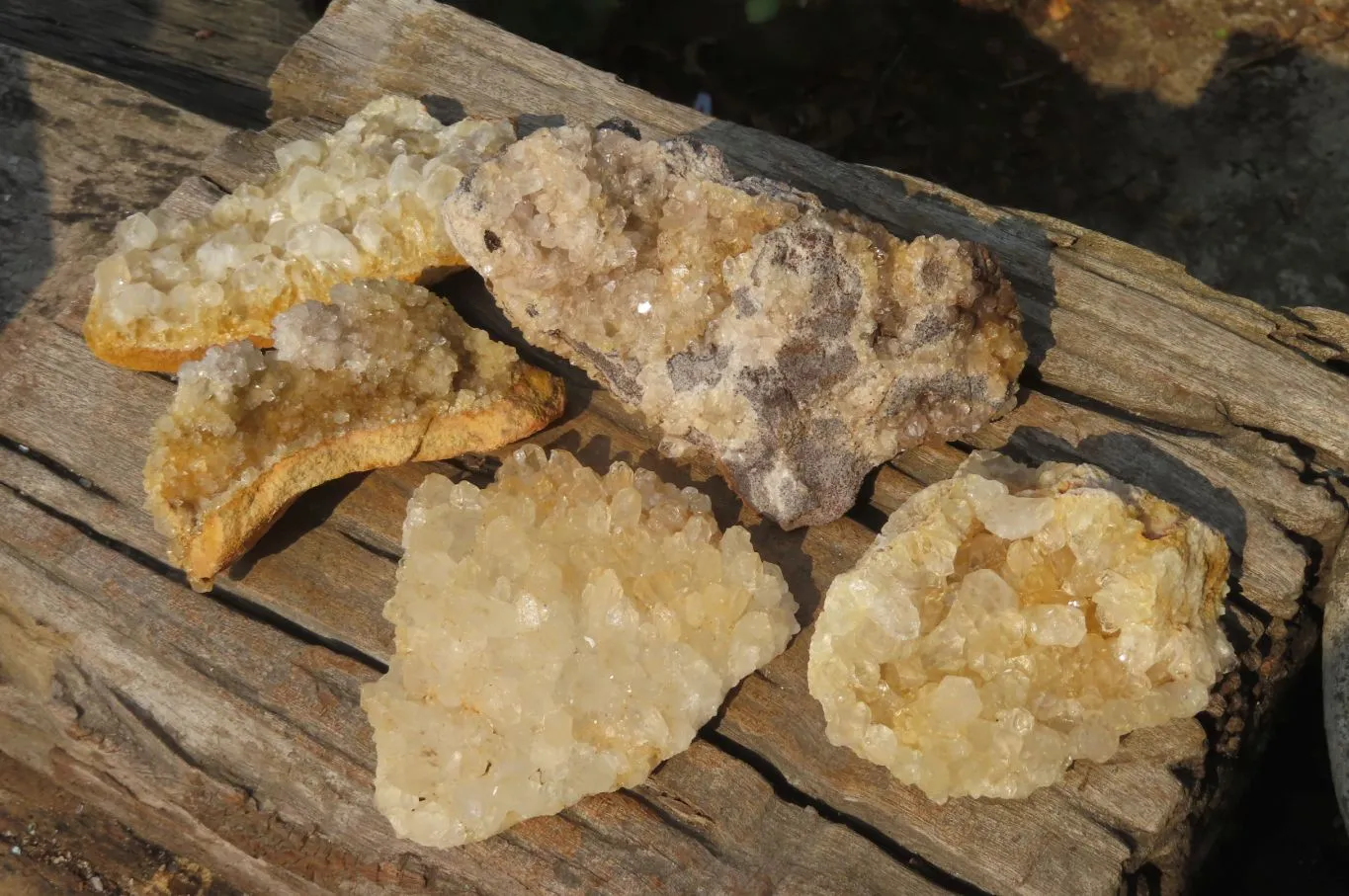 Natural Limonite Quartz Clusters x 5 From Zambia