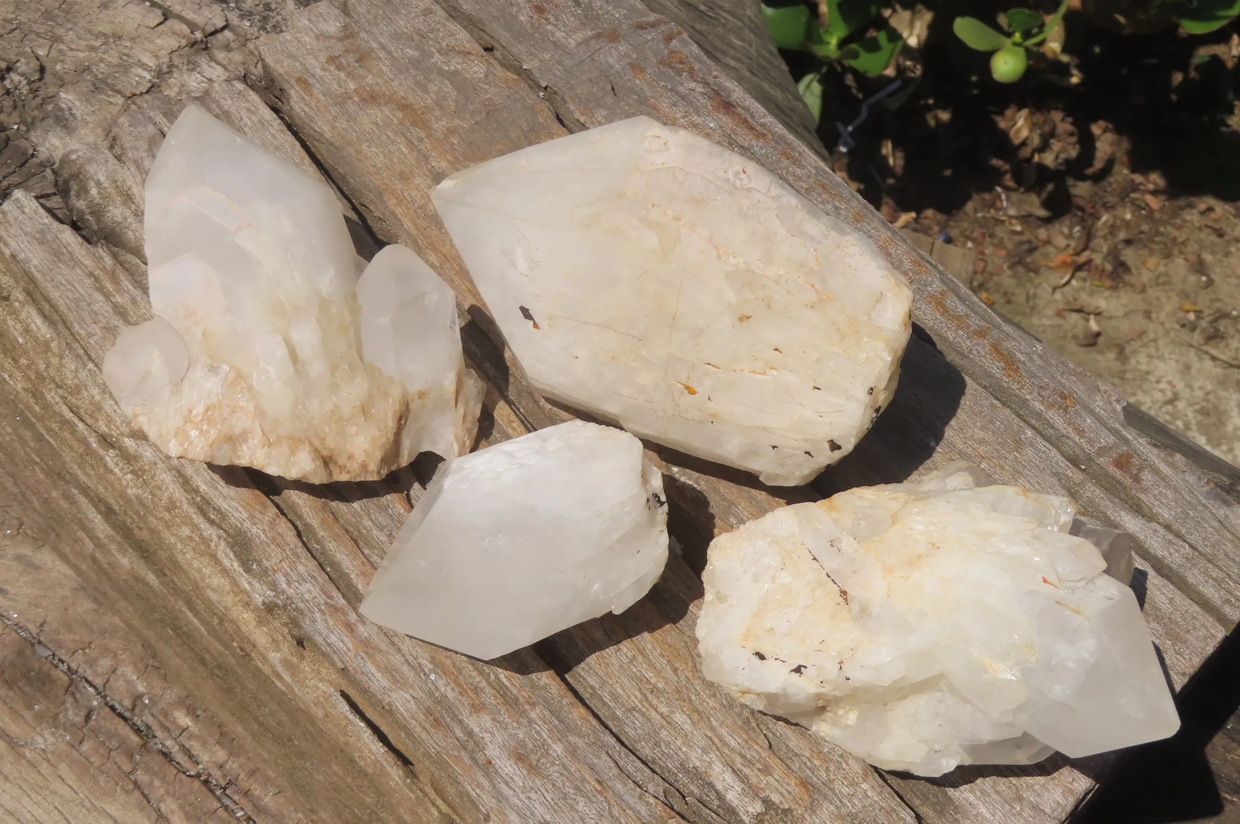 Natural Pineapple Quartz Crystal Specimens x 4 From Antsirabe, Madagascar