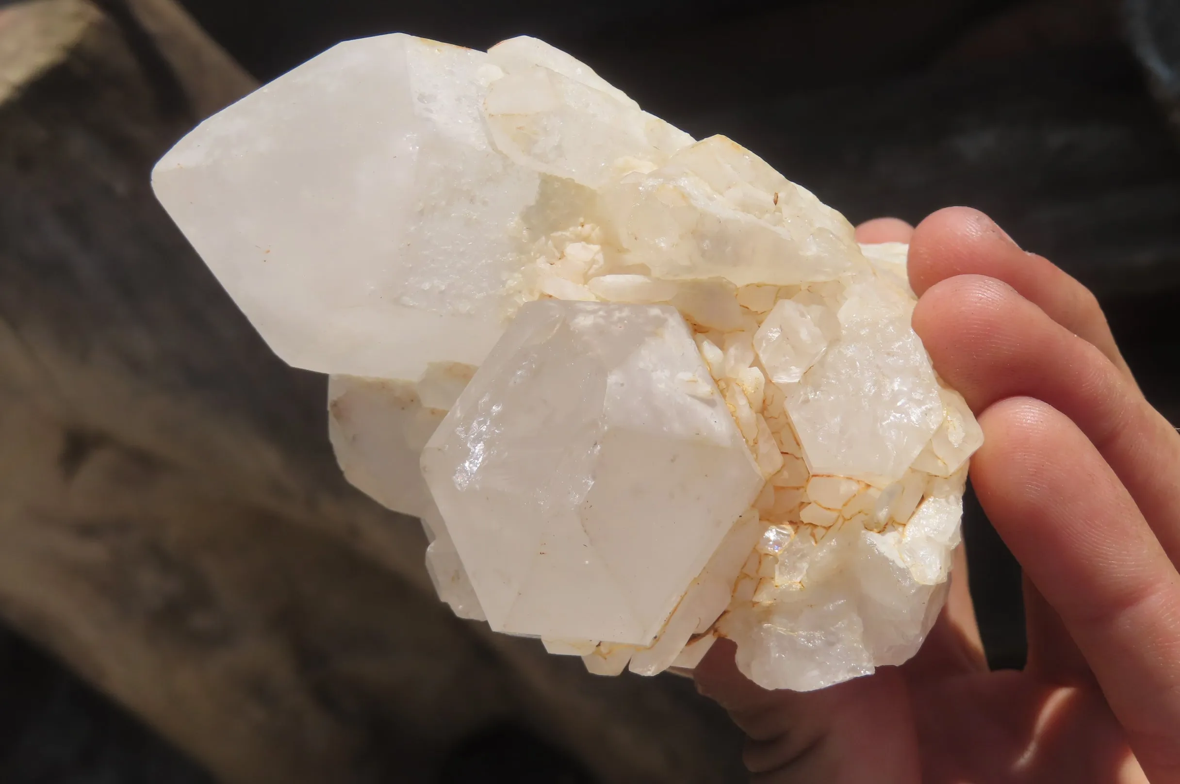 Natural Pineapple Quartz Crystal Specimens x 4 From Antsirabe, Madagascar