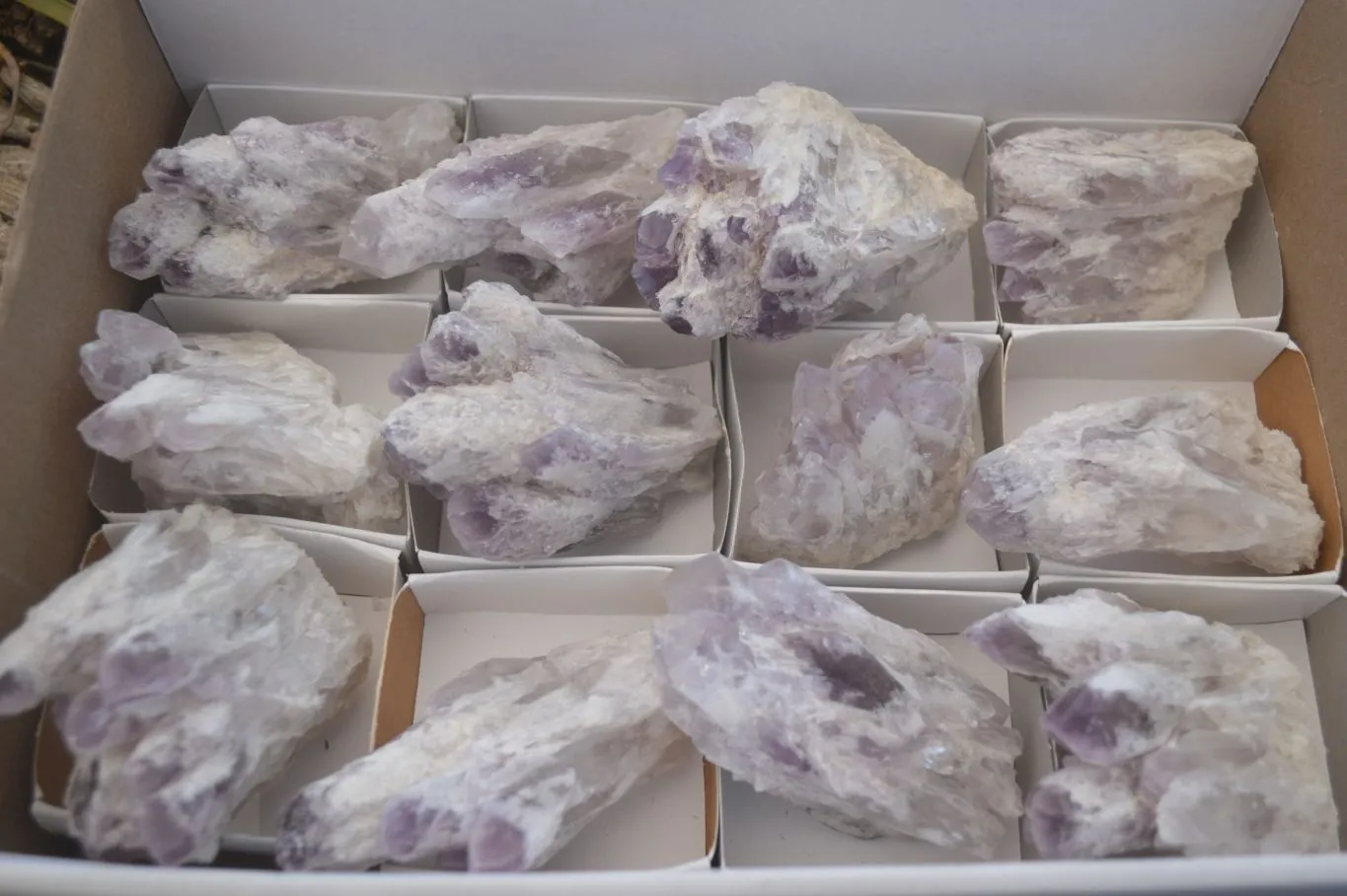 Natural Sugar Amethyst Clusters  x 12 From Solwezi, Zambia