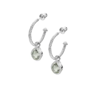 Ocean Droplet Quartz Hoops