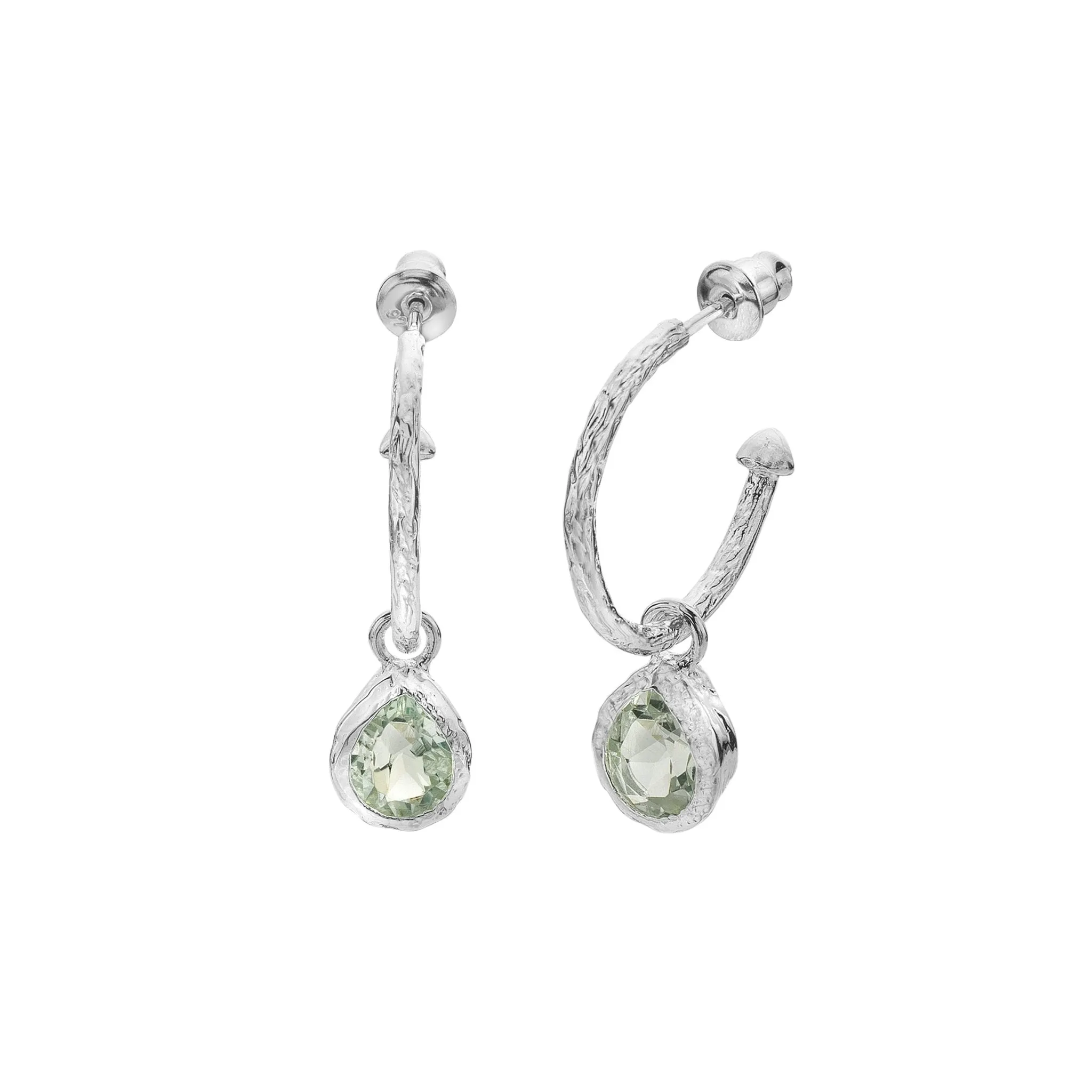 Ocean Droplet Quartz Hoops