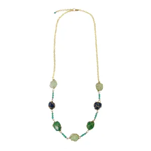 Oceanic Agate Long Necklace