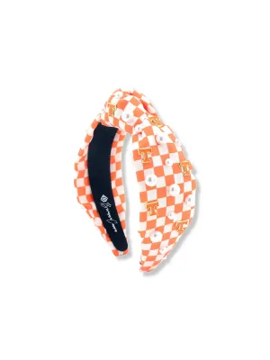 Orange & White Checkered University of Tennessee Logo Headband