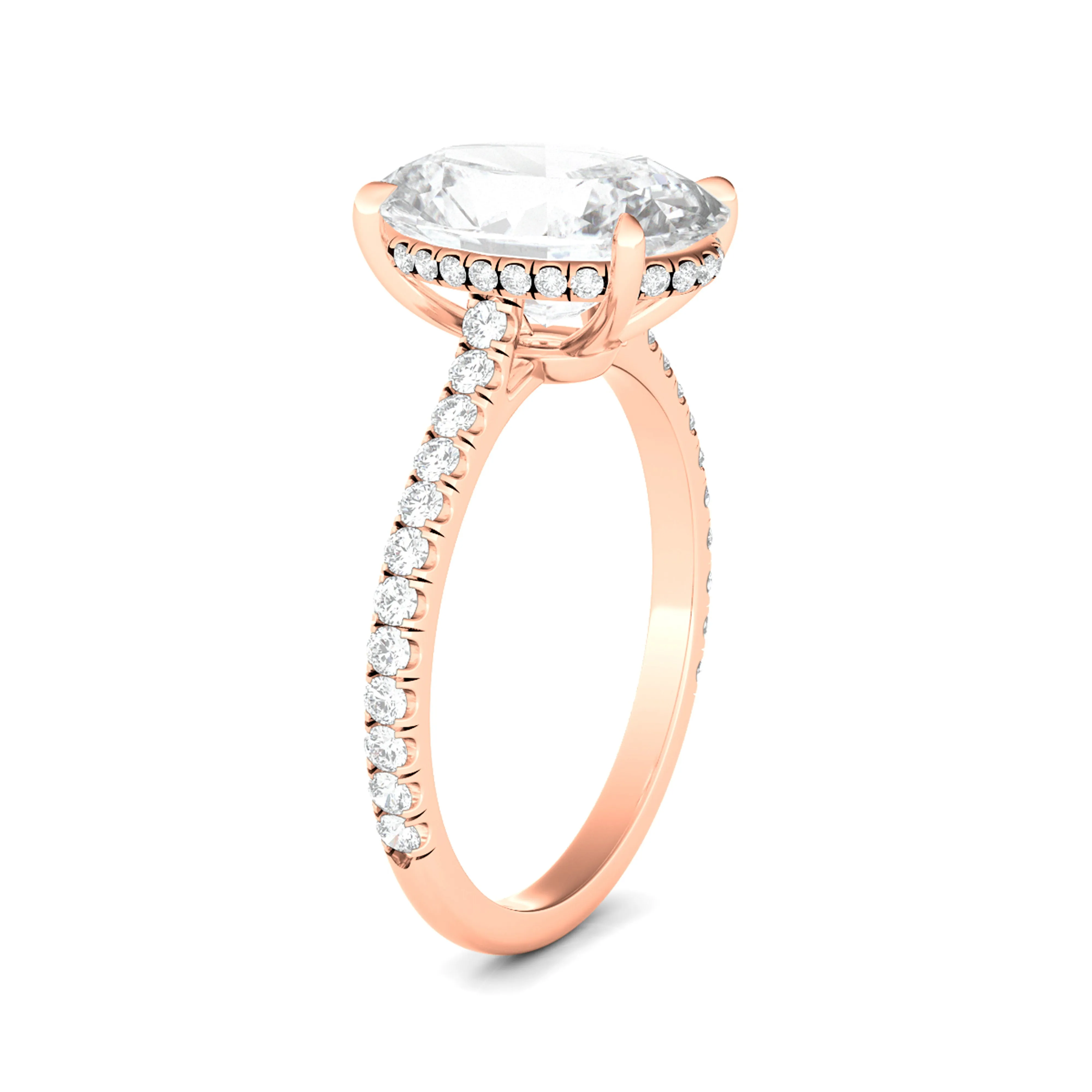 Oval Cut Pave Diamond Ring