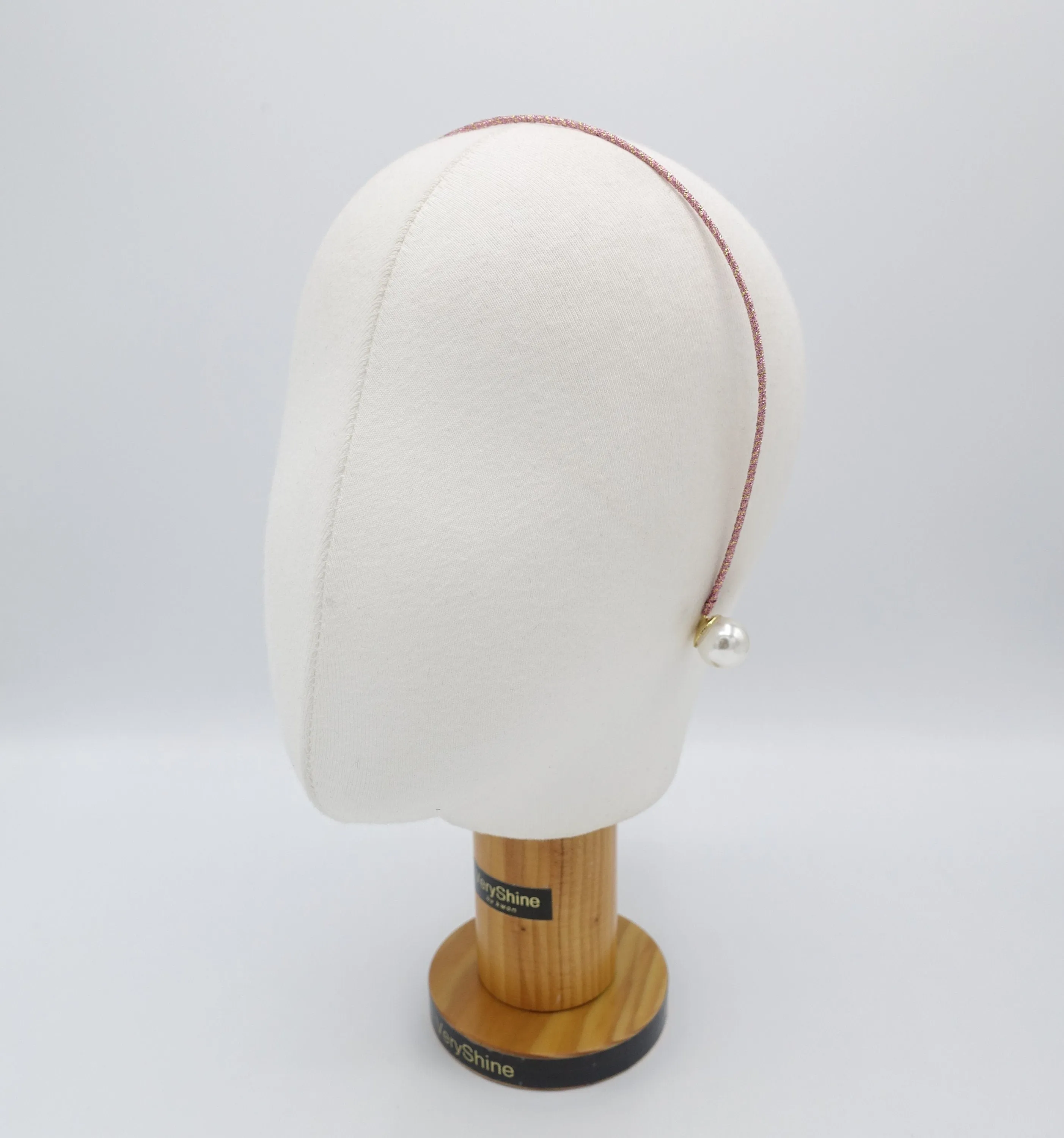 pearl ends thin metal headband