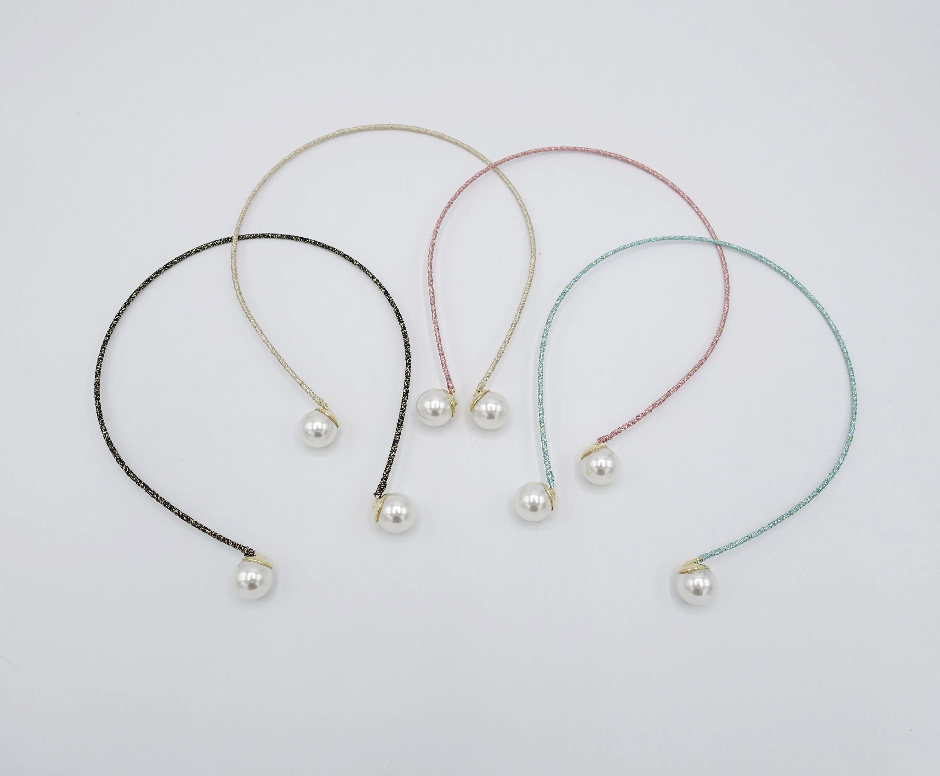 pearl ends thin metal headband