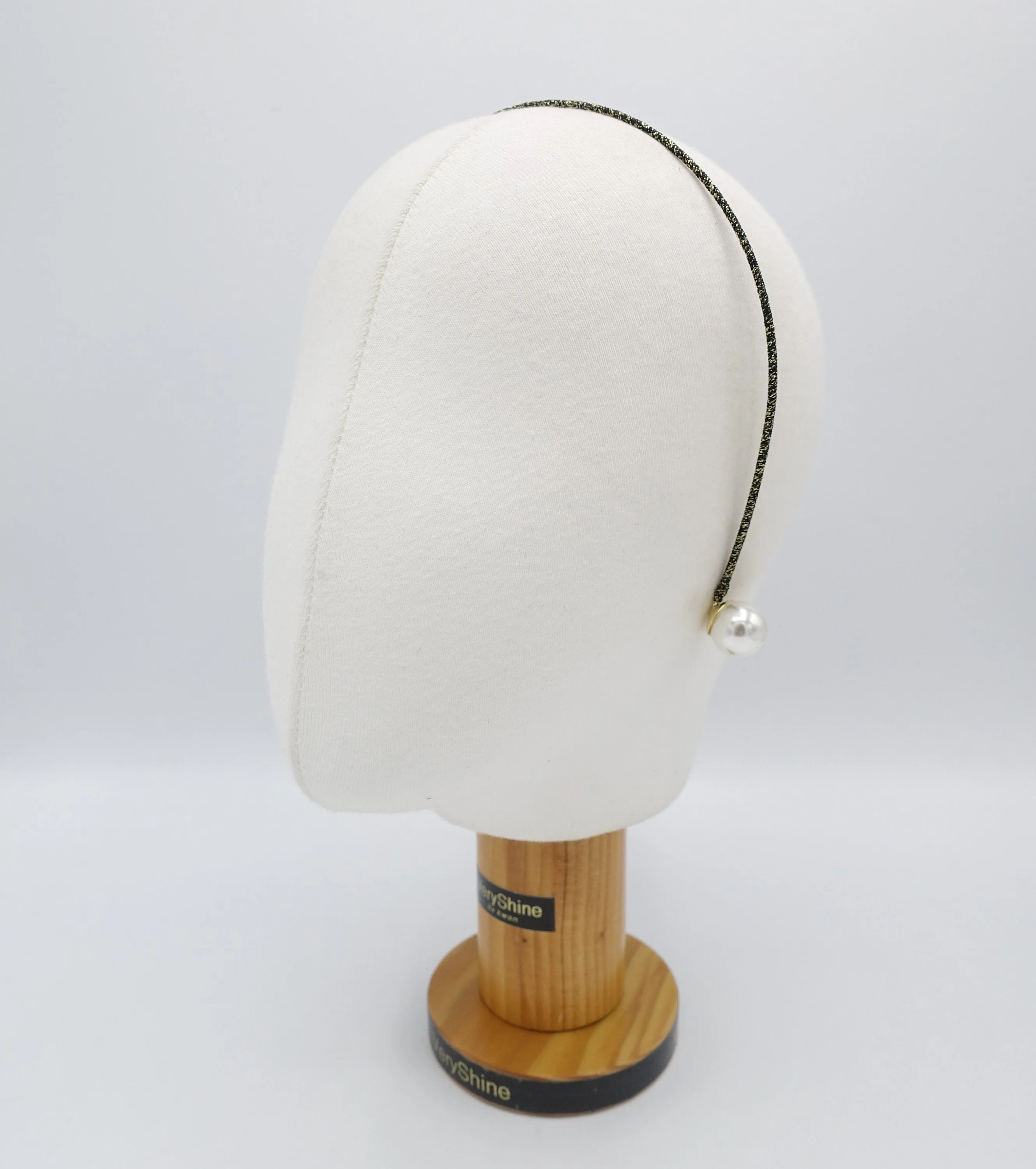 pearl ends thin metal headband