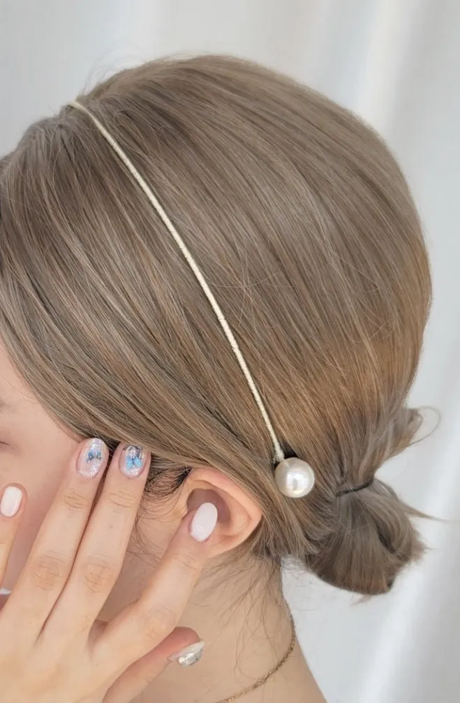 pearl ends thin metal headband