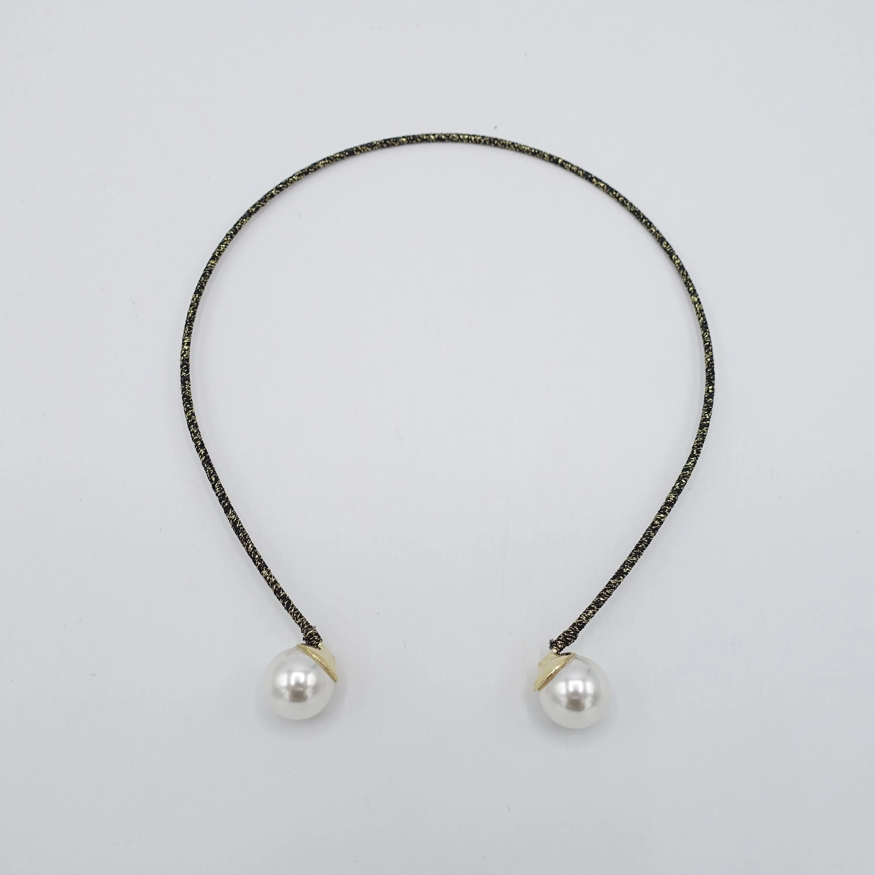 pearl ends thin metal headband