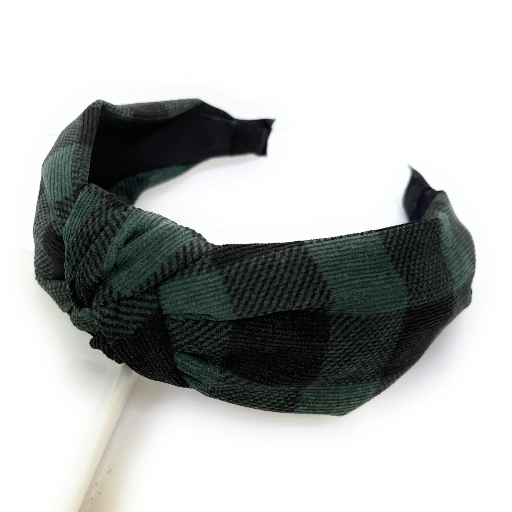 Plaid Corduroy Knot Headband