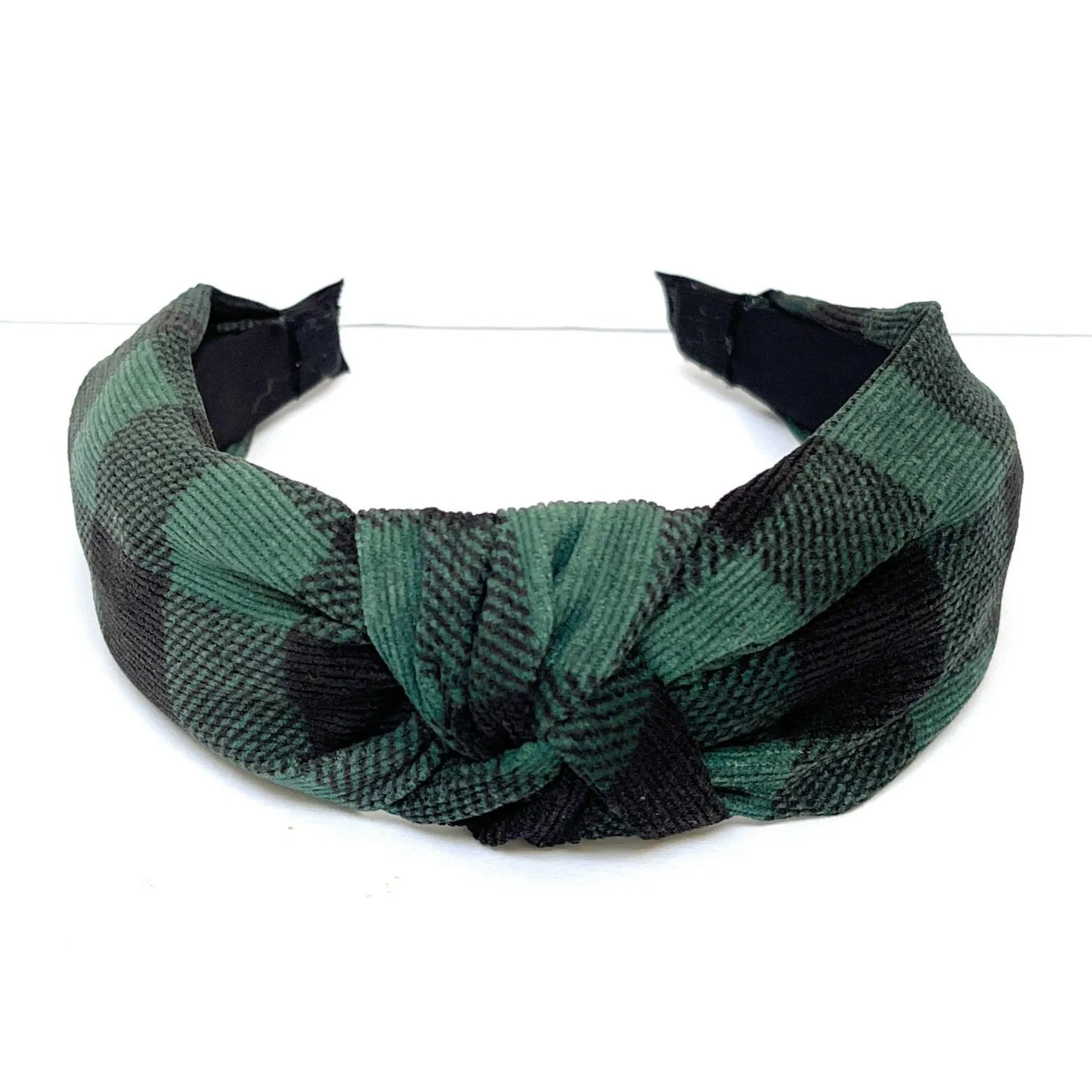 Plaid Corduroy Knot Headband