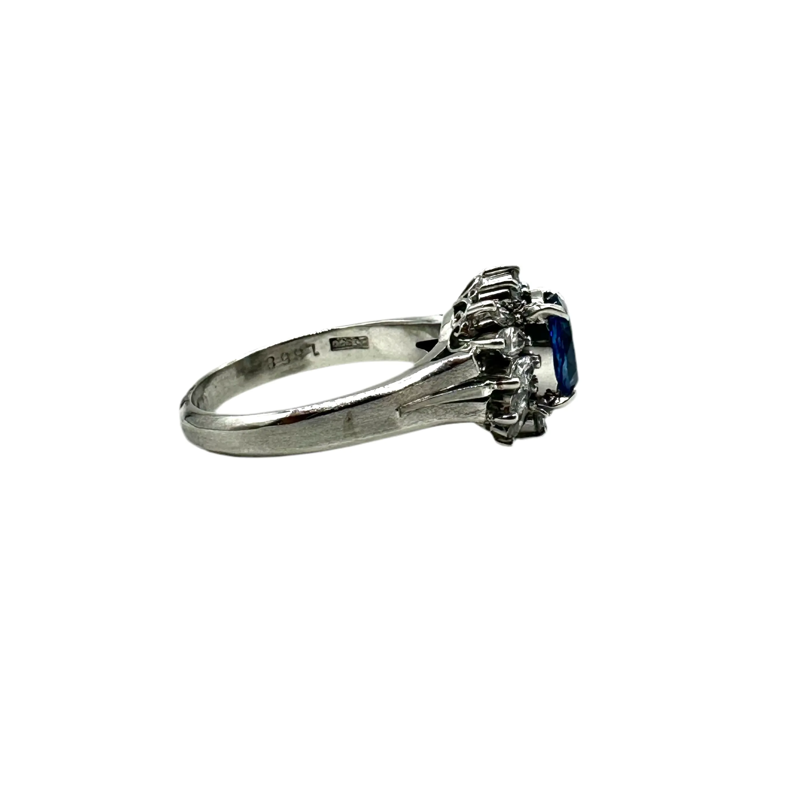 Platinum Diamond and Tanzanite Ring