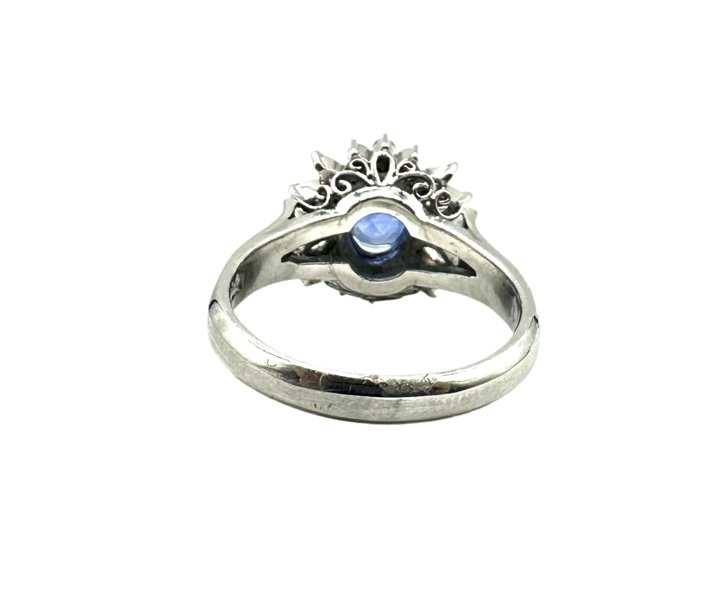 Platinum Diamond and Tanzanite Ring