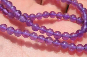 Polished AA Grade Gem Amethyst Beaded Necklace - Sold per Item- From Zambia