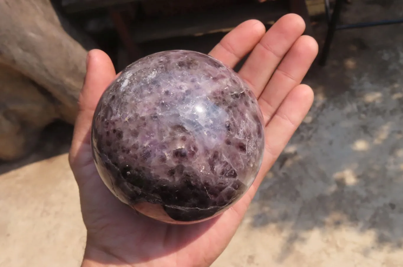 Polished Chevron Amethyst Spheres x 2 From Madagascar