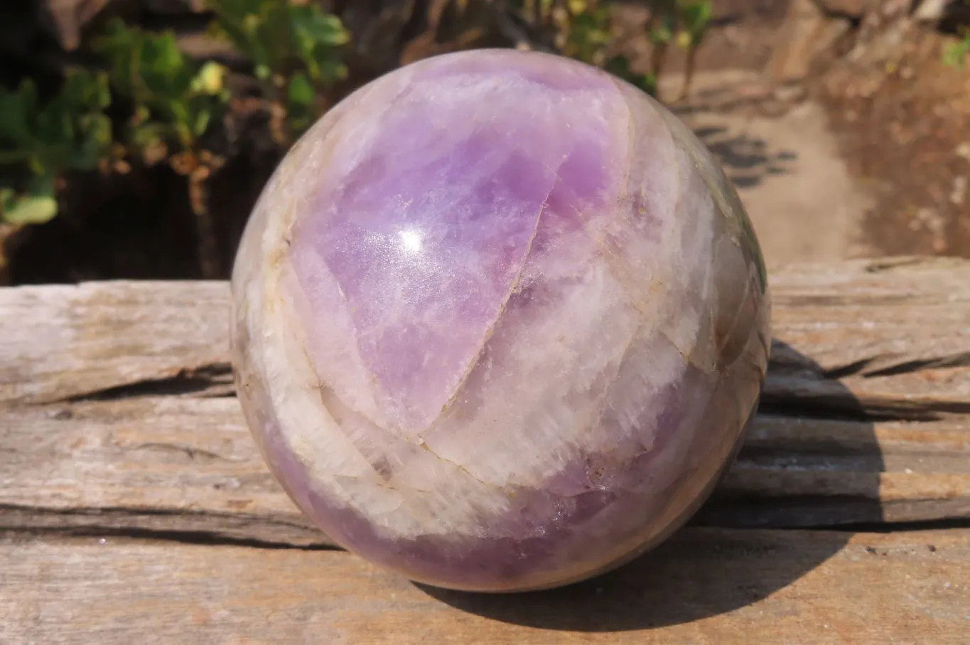 Polished Chevron Amethyst Spheres x 2 From Madagascar