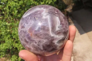 Polished Chevron Amethyst Spheres x 2 From Madagascar