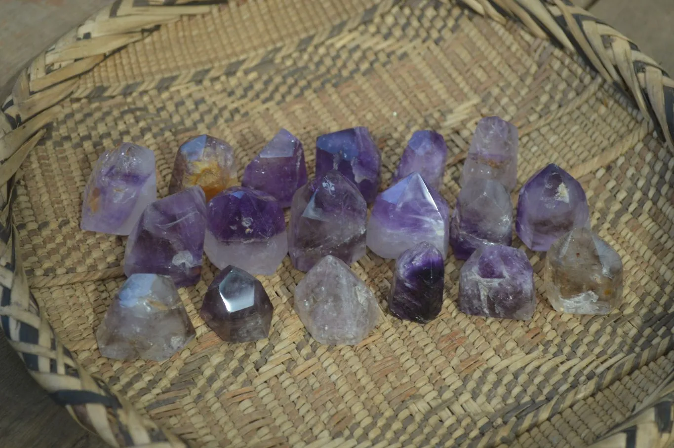 Polished Dream and Other Amethyst Points x 24 From Madagascar