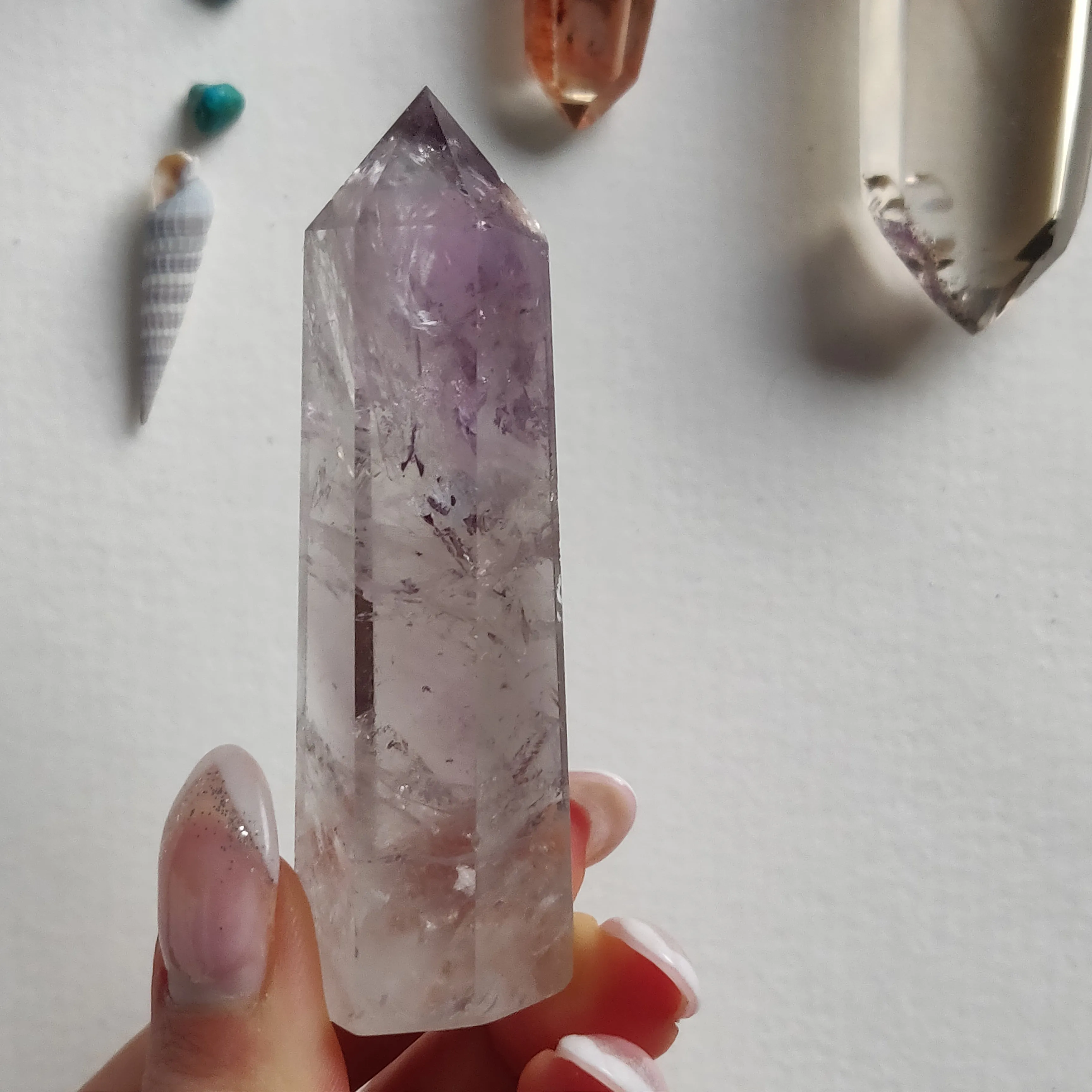 Polished Smoky Amethyst Point (#8)