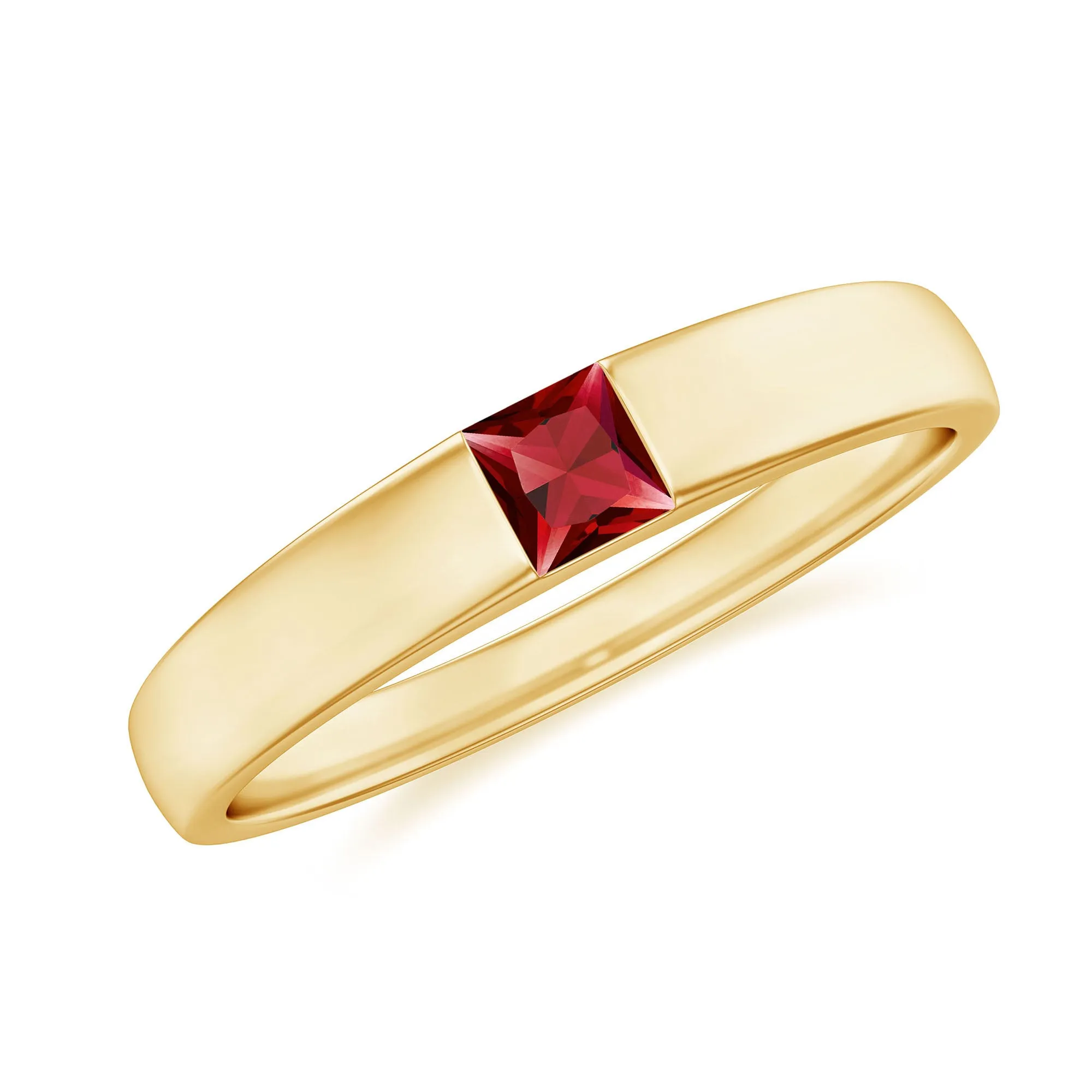 Princess Cut Created Ruby Solitaire Promise Ring