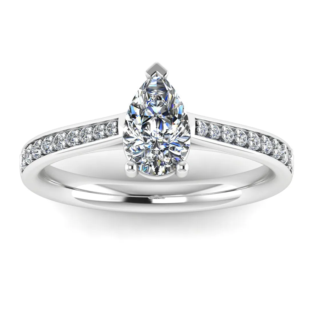 "Emmy" Pear Cut Diamond Grain Set Diamond Band DSPS04