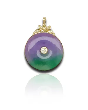 "Fortune & Happiness Jade" Disc Pendant (14K)