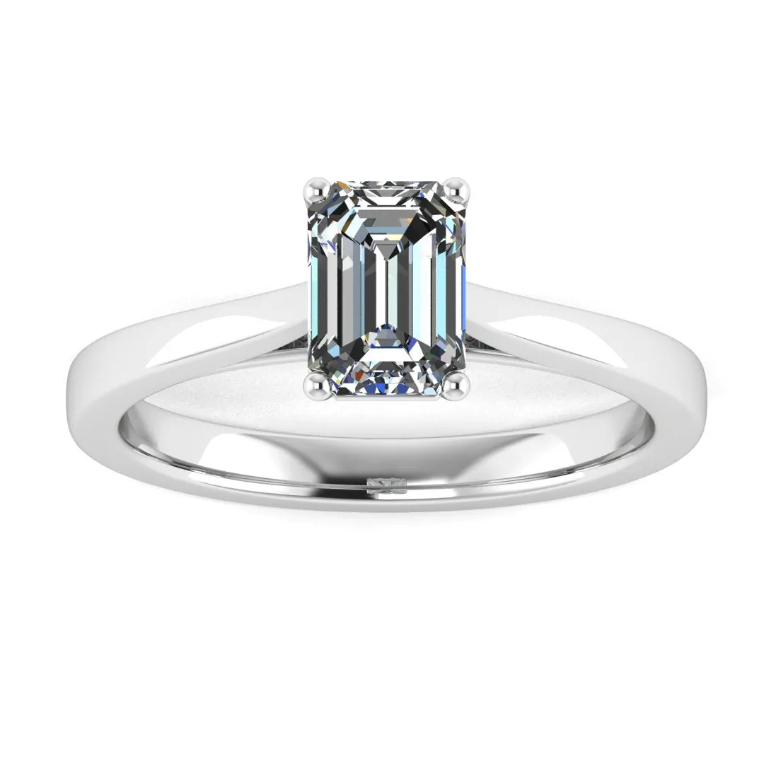 "Zola" Solitaire Emerald Cut Diamond Engagement Ring SSEC08