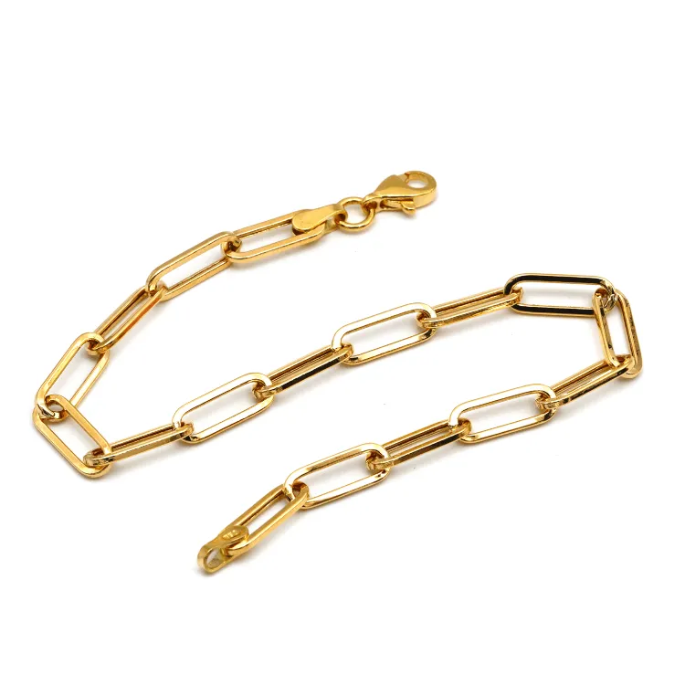 Real Gold Solid Link L Bracelet 1382 (19 C.M) BR1521