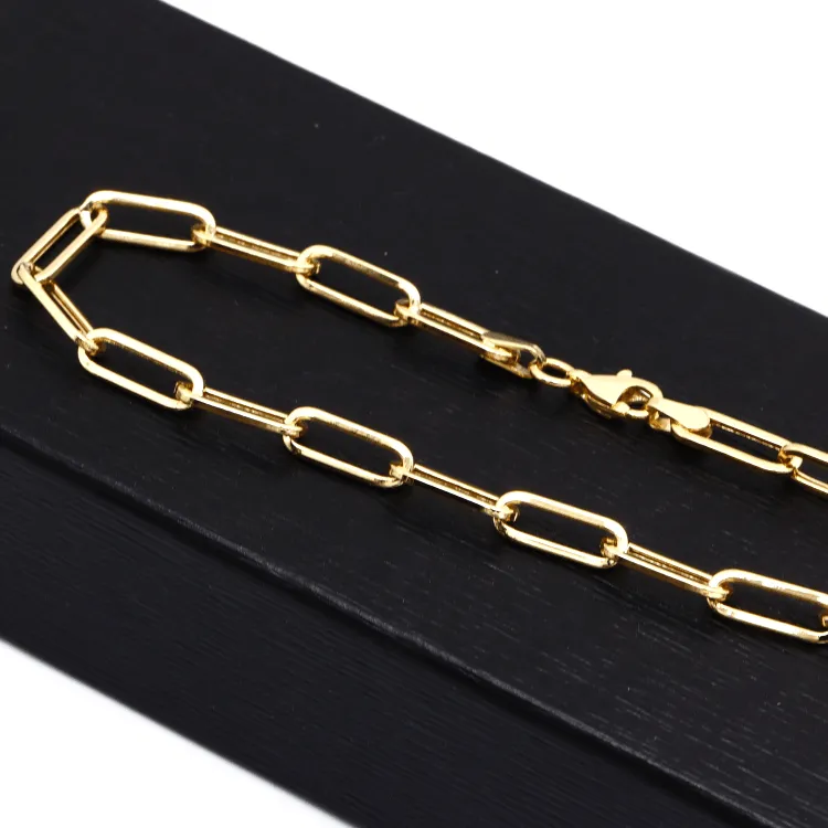 Real Gold Solid Link L Bracelet 1382 (19 C.M) BR1521