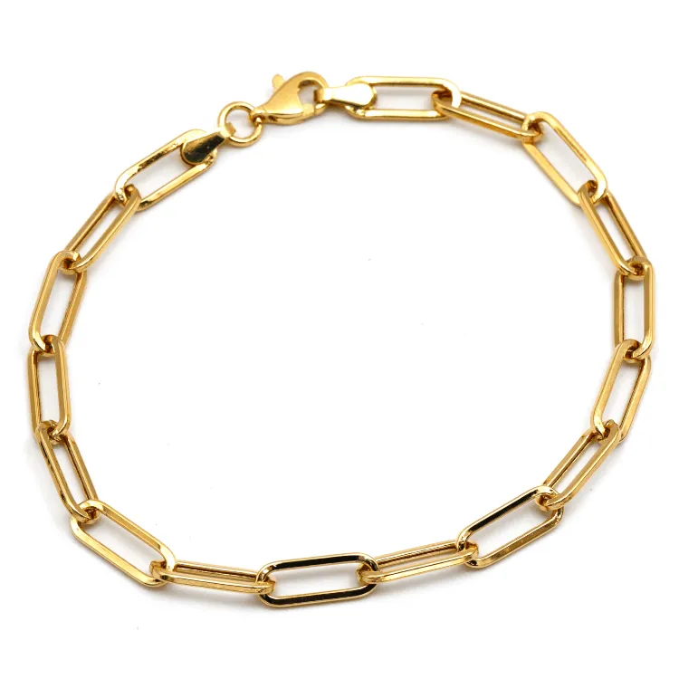 Real Gold Solid Link L Bracelet 1382 (19 C.M) BR1521