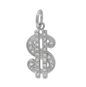 Real silver dollar sign necklace