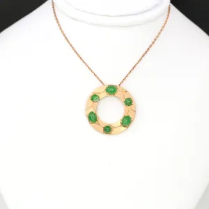 RealJade® "Alexandra" 14k Rose Gold & Genuine Imperial Jadeite Pendant Necklace