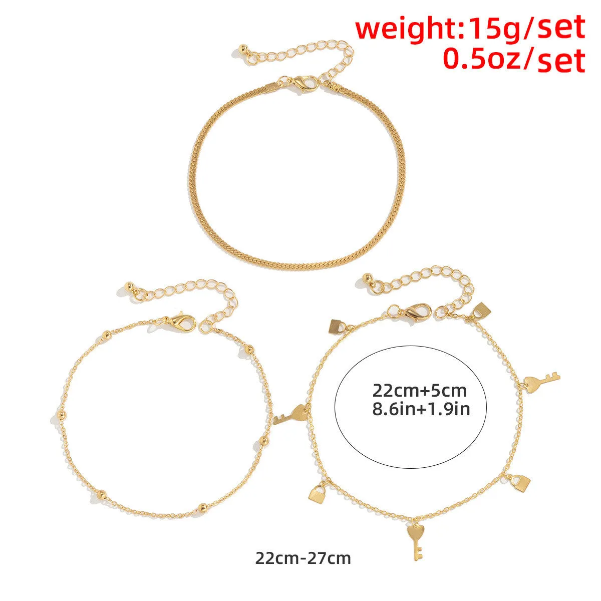 Retro Ethnic Style Simple Round Ball Geometric Anklet Women