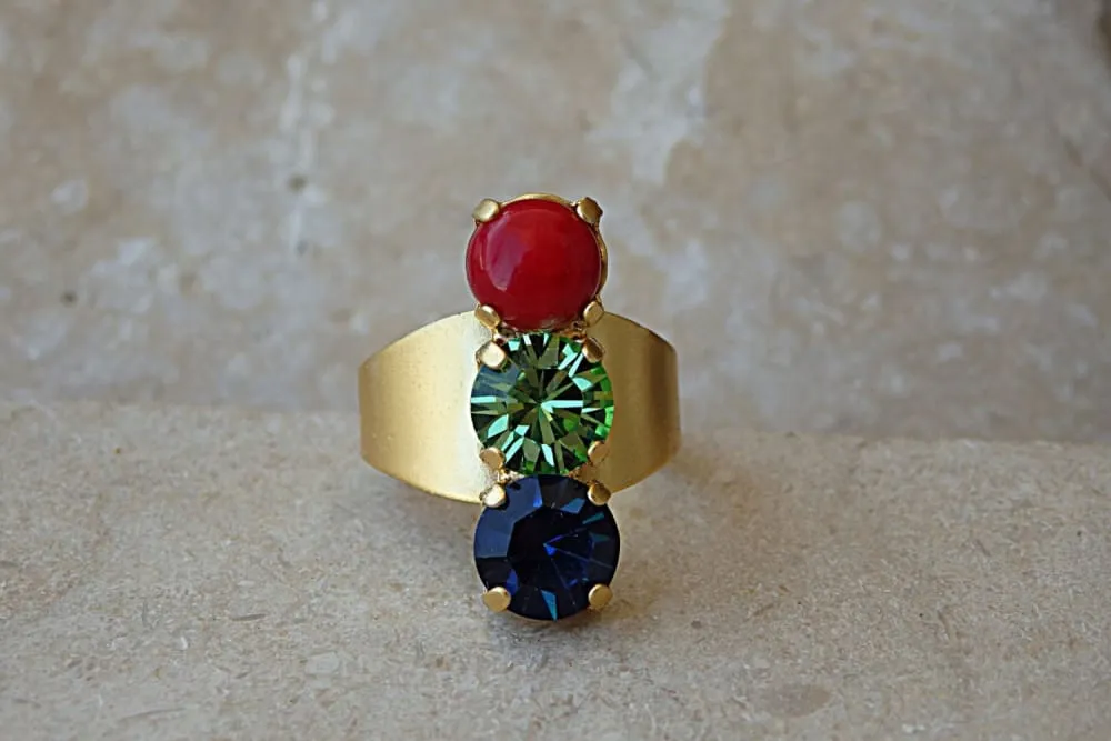 RGB Three Gemstone Ring