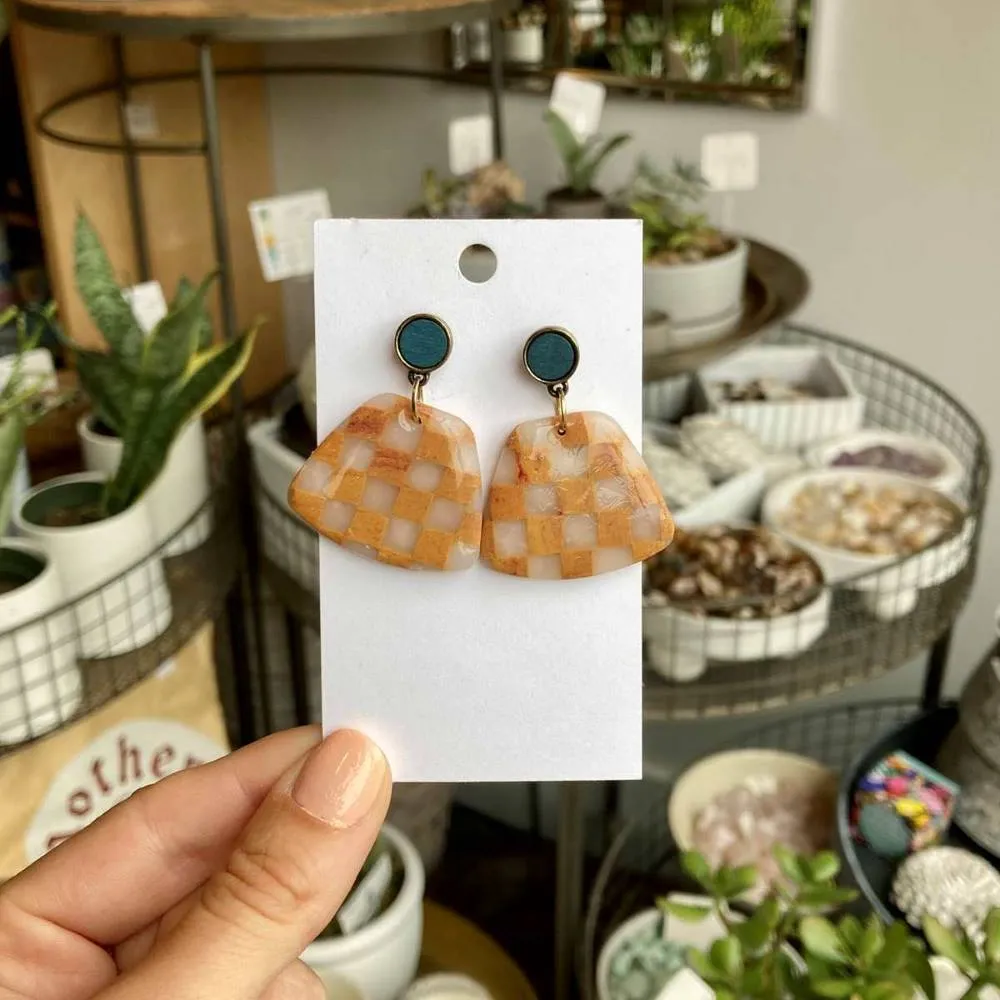 Rivergirl Curiosities | Checkered Polymer Clay Earrings