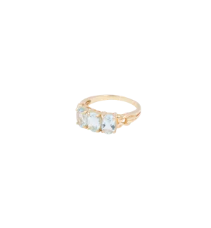 Rose Aquamarine Ring 14K