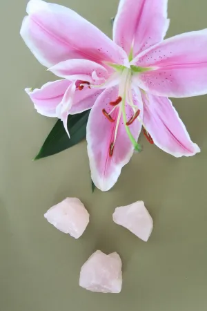 Rose Quartz Crystal Trio