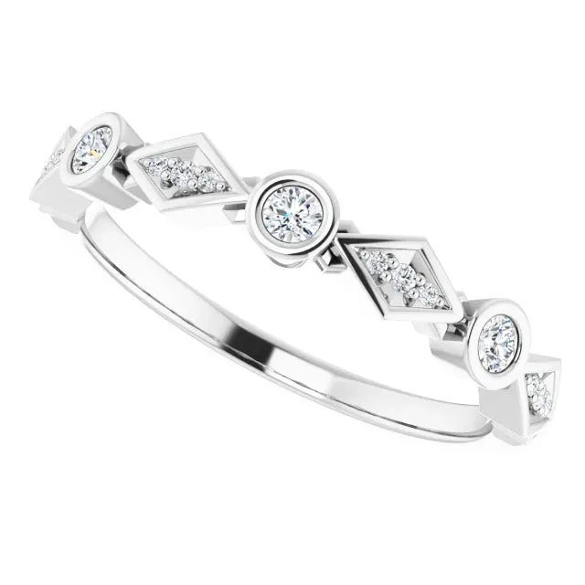 Round Diamond Alternating Anniversary Band