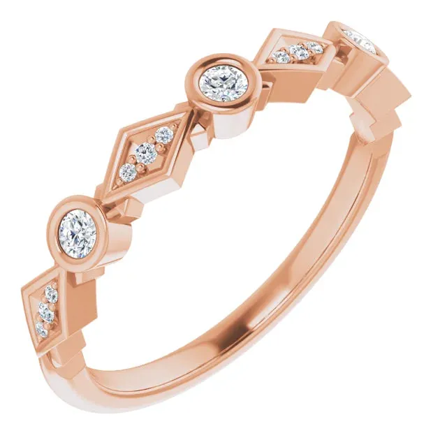 Round Diamond Alternating Anniversary Band