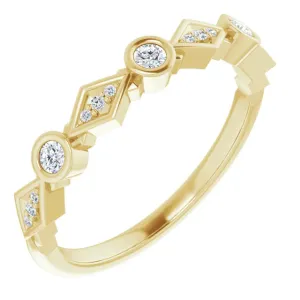 Round Diamond Alternating Anniversary Band