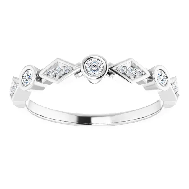 Round Diamond Alternating Anniversary Band