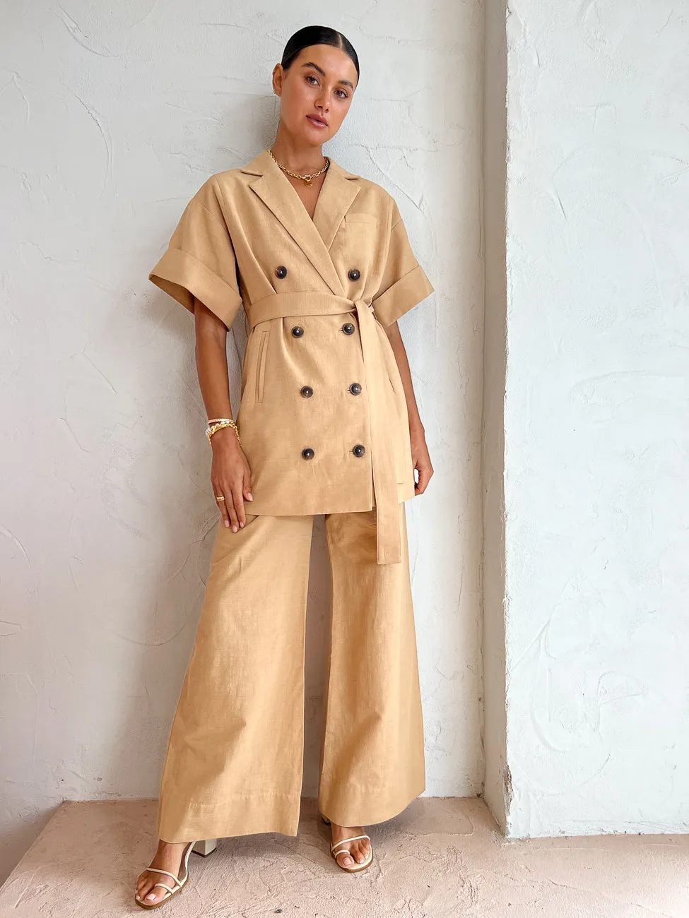 Shona Joy Akua Blazer Dress in Raffia