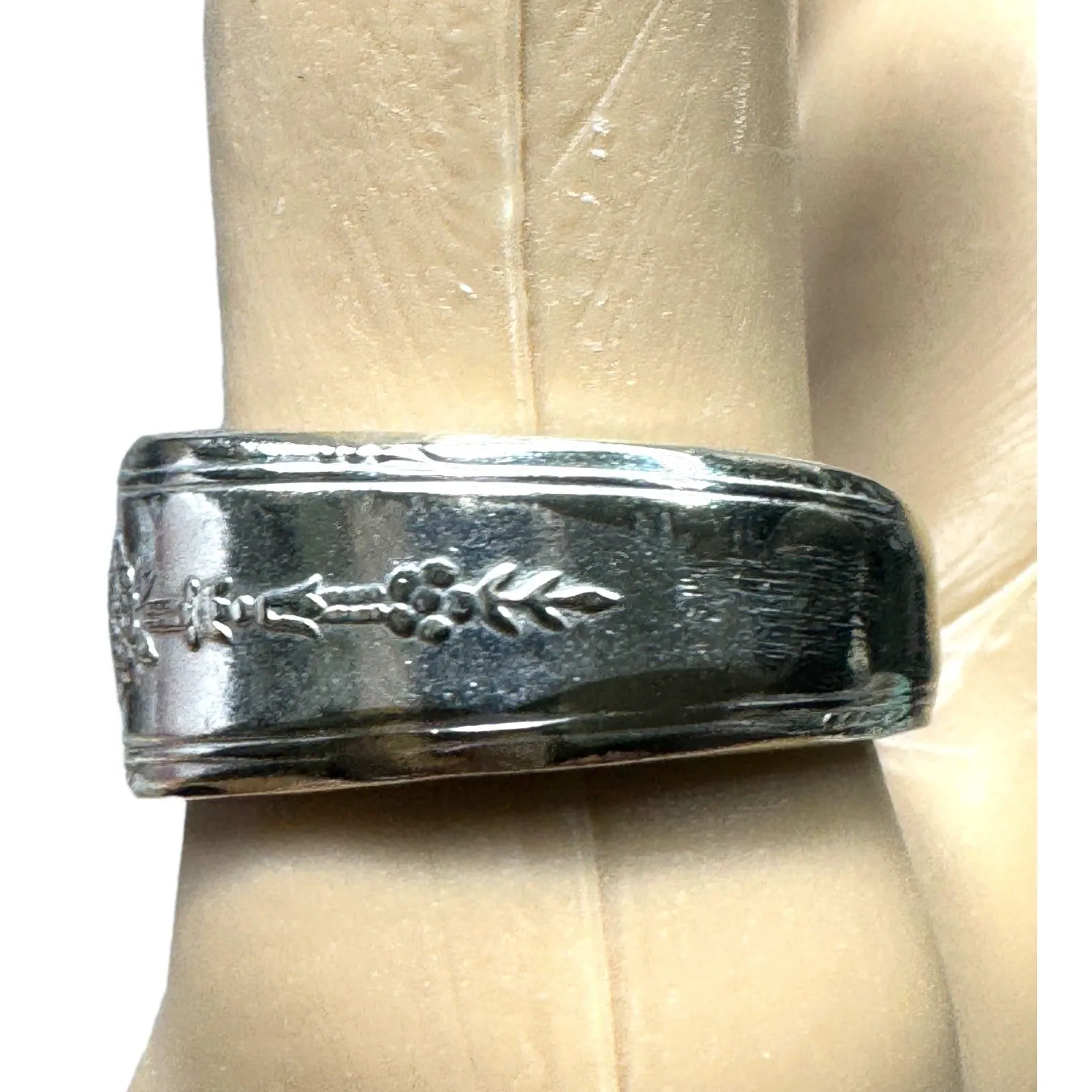 Silverware Artisan Ring from a Vintage Community Plate Silver Plated Spoon