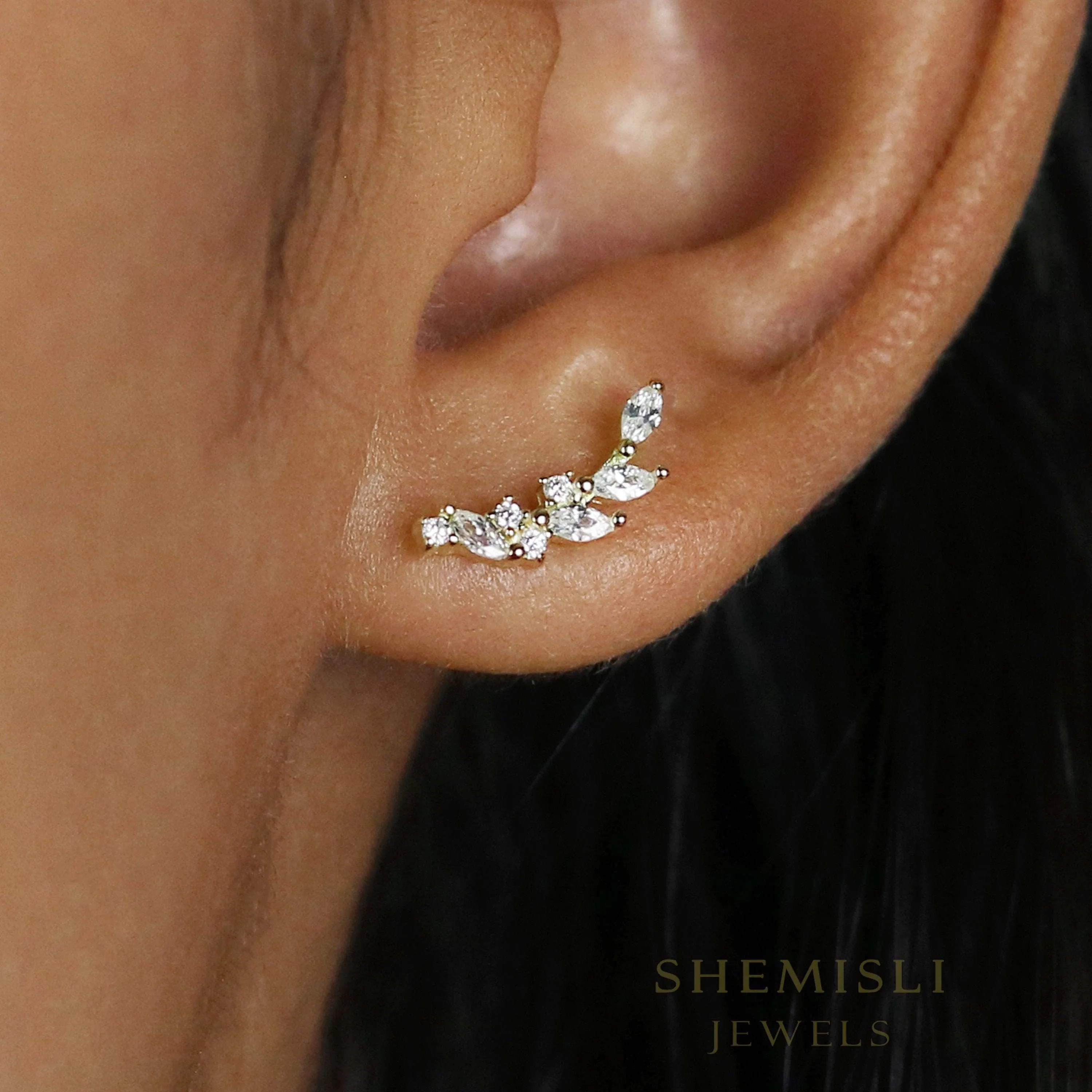 Small Leaf Earrings,  Gold, Silver SHEMISLI SS062 LR